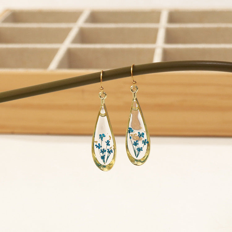 Fashion Modern Dried Flower Preserved Fresh Earrings
