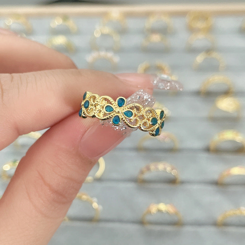 Flower Fashion Personalized Opening Adjustable Index Finger Rings