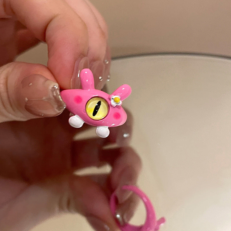 Childlike Cute Cat Monster Female Tide Rings