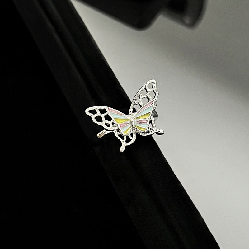 Glaze Butterfly Opening Female Trendy Cool Hot Rings