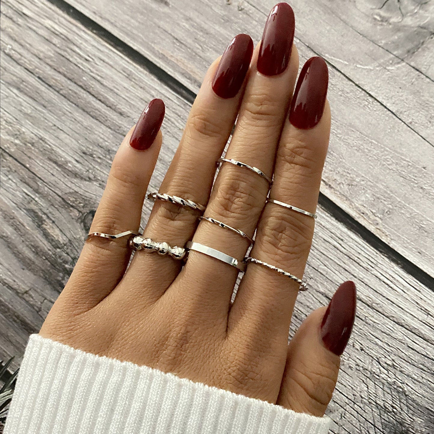Simple Geometric Irregular High-grade Retro Alloy Rings
