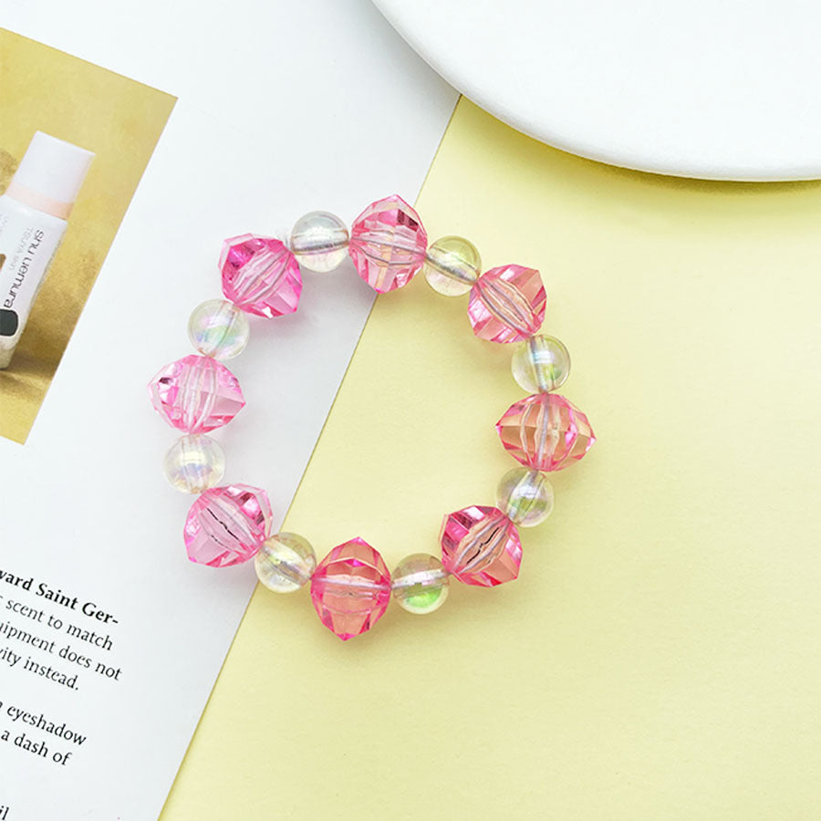 Natural Pink Crystal Cinnabar Female Acrylic Bracelets