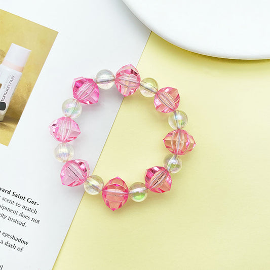 Natural Pink Crystal Cinnabar Female Acrylic Bracelets