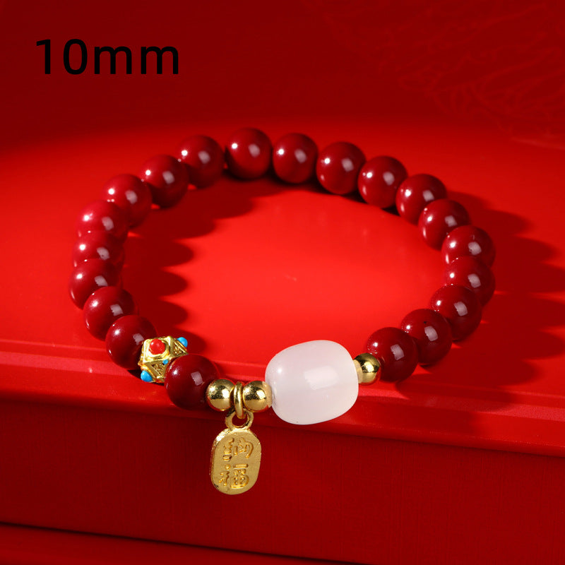 Cinnabar Red Beaded Stretch Design Girlfriends Bracelets
