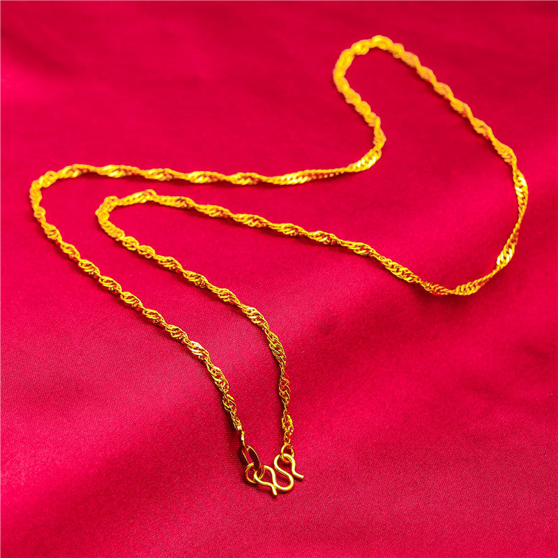 Women's Vietnam Placer Gold Live Broadcast Lengthening Chain Twist Necklaces