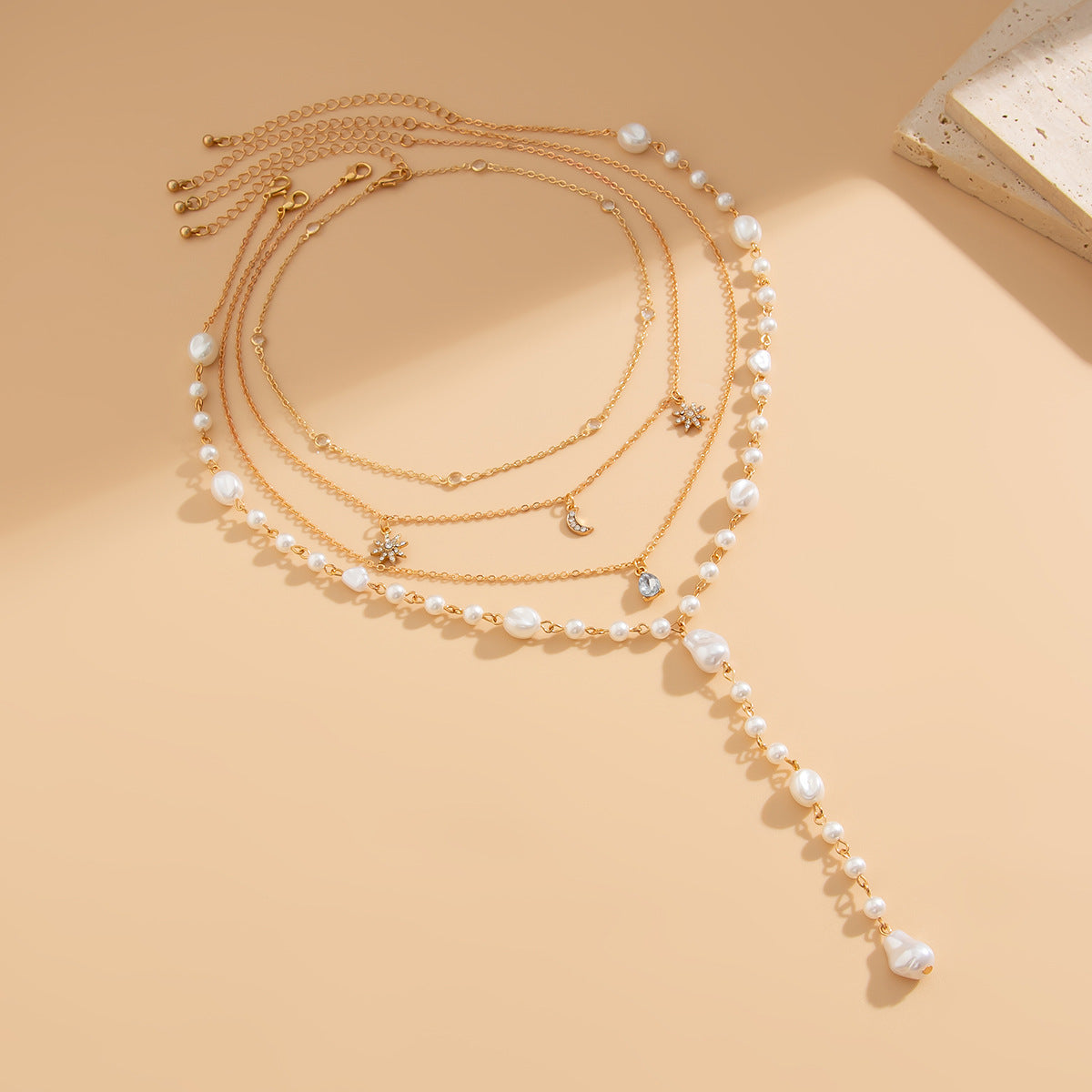 Hot Personality Y-shaped Pearl Long Set Necklaces