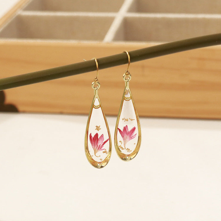 Fashion Modern Dried Flower Preserved Fresh Earrings