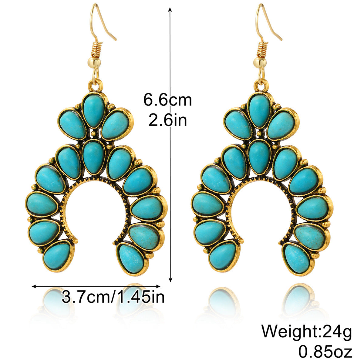 Ethnic Style Turquoise Suit Bohemian Vintage Rings