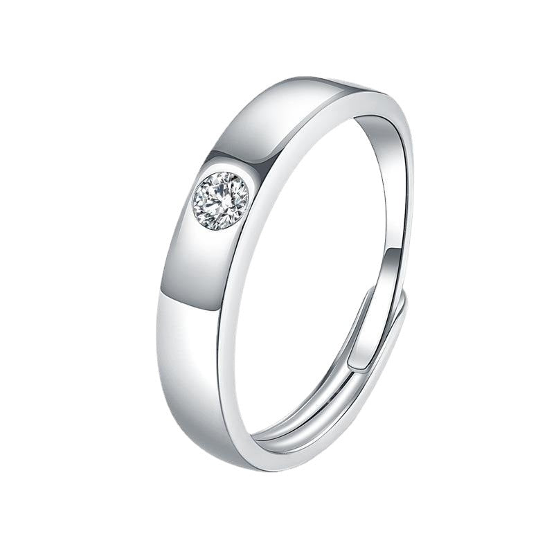 Men's Sterling Sier Moissanite Diamond Wedding Couple Rings