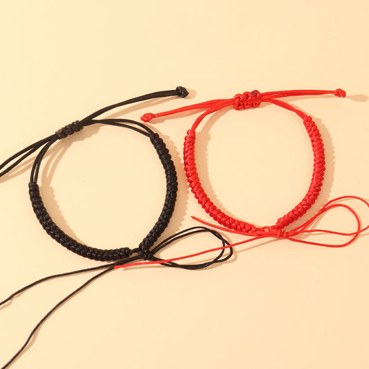Knot Red Rope Beaded Hard Pure Bracelets