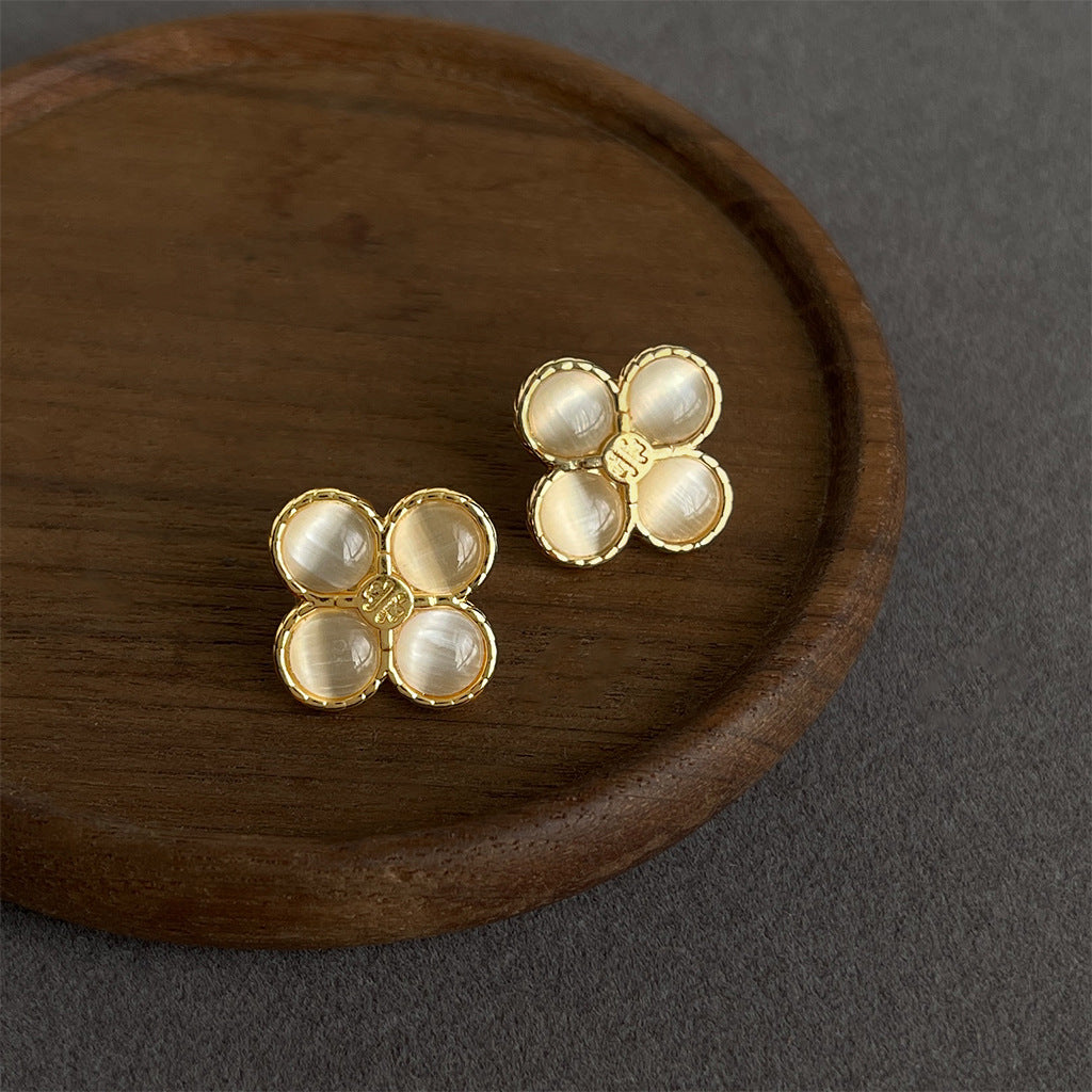 Women's Tigereye Niche Handmade French Entry Lux Earrings