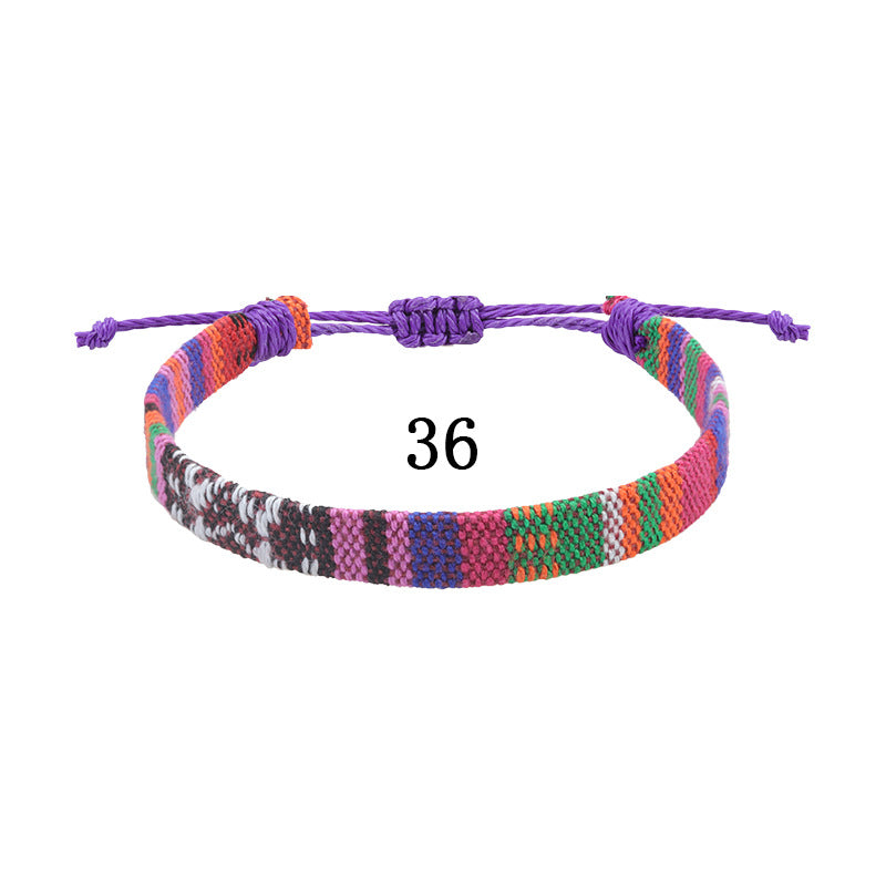 Style Cotton Linen Woven Fabric Carrying Bracelets