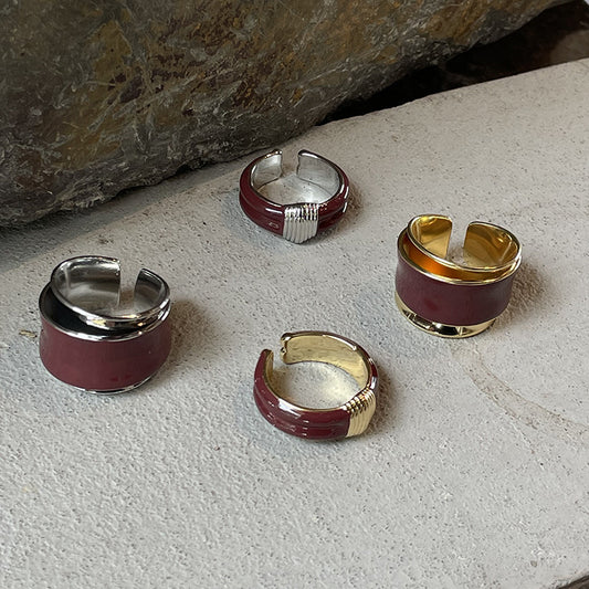 Design Chocolate Enamel Glaze Open French High Rings