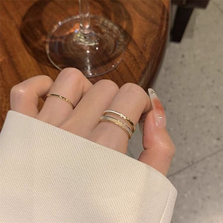 Light Luxury Fritillary Double Layer Simple Female Rings