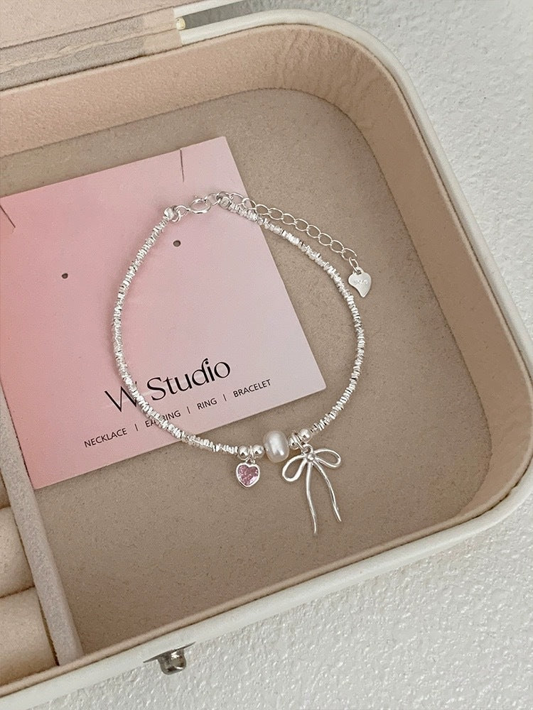 Women's Pink Diamond Pearl Small Pieces Of Sier Accessories Necklaces