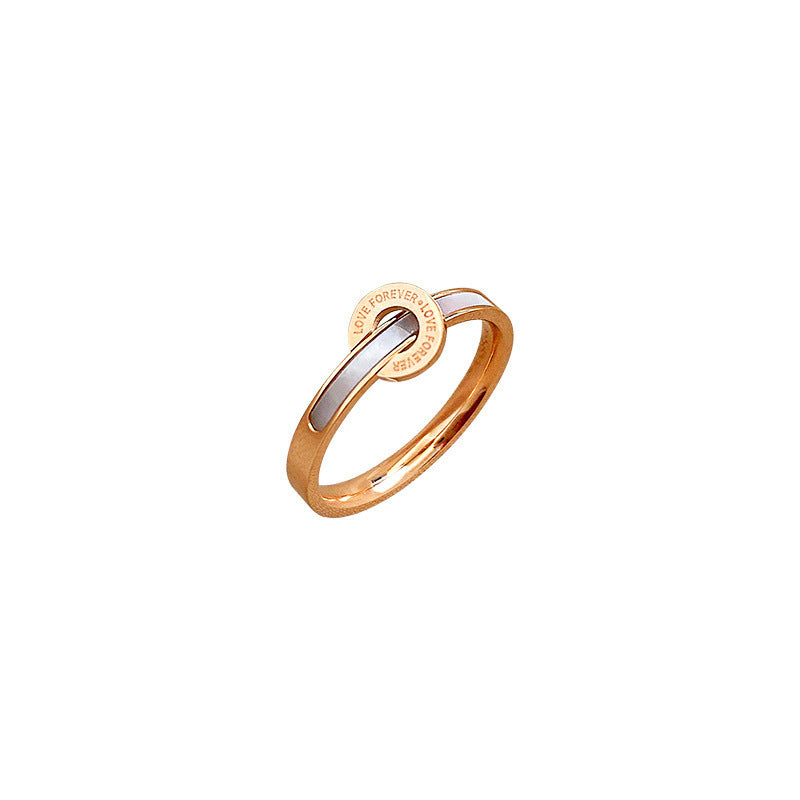 Women's Round Natural White Shell Mother Rose Rings