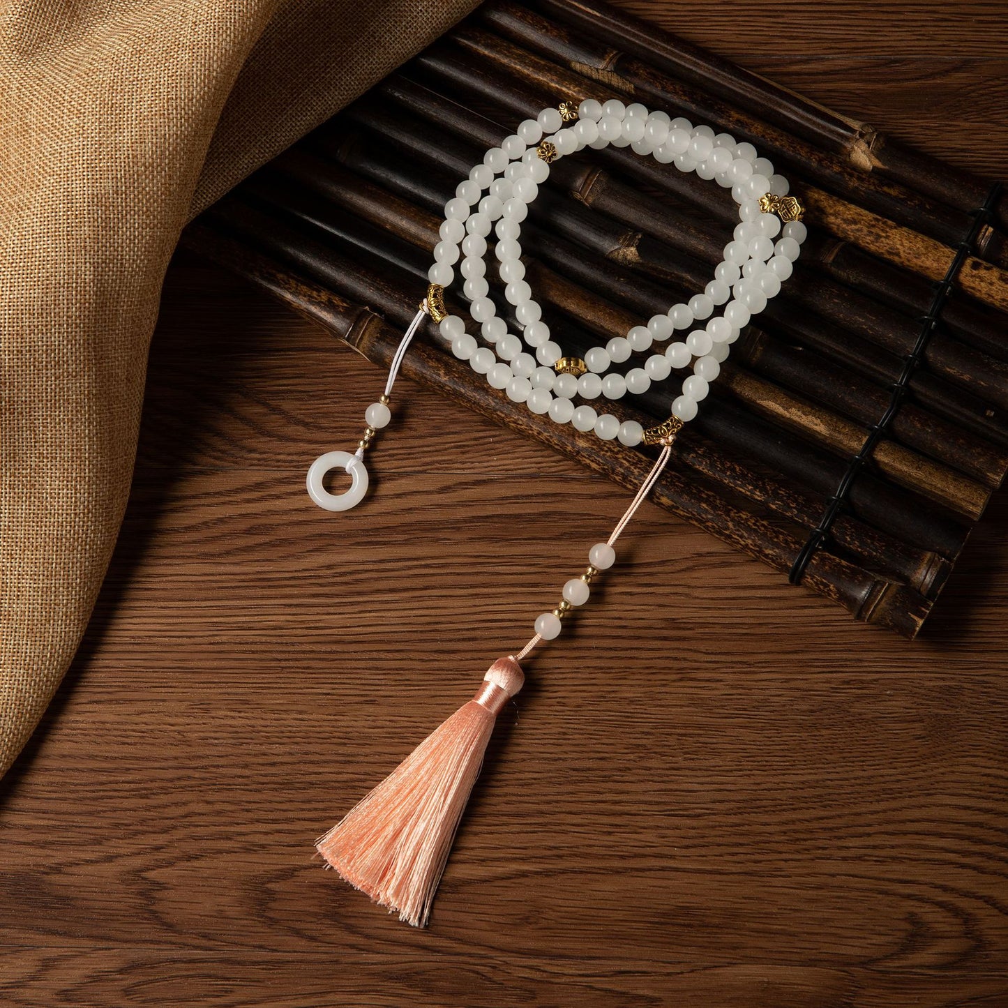 Style Long Beaded Chinese Green Tassel Necklaces