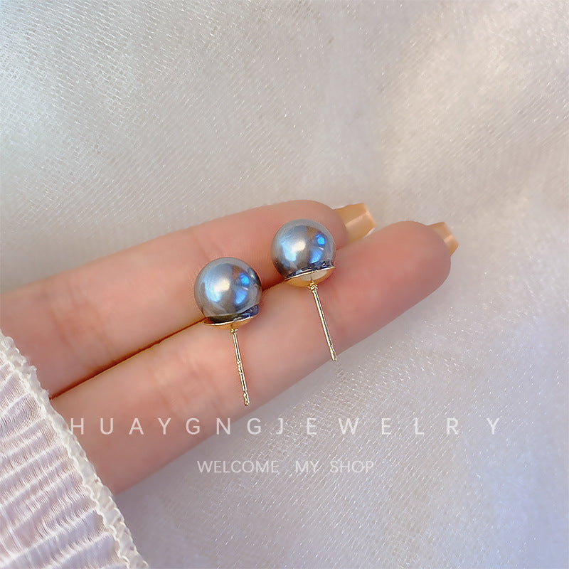 Women's Sier Needle Korean Style French Petite Retro Graceful Imitation Earrings
