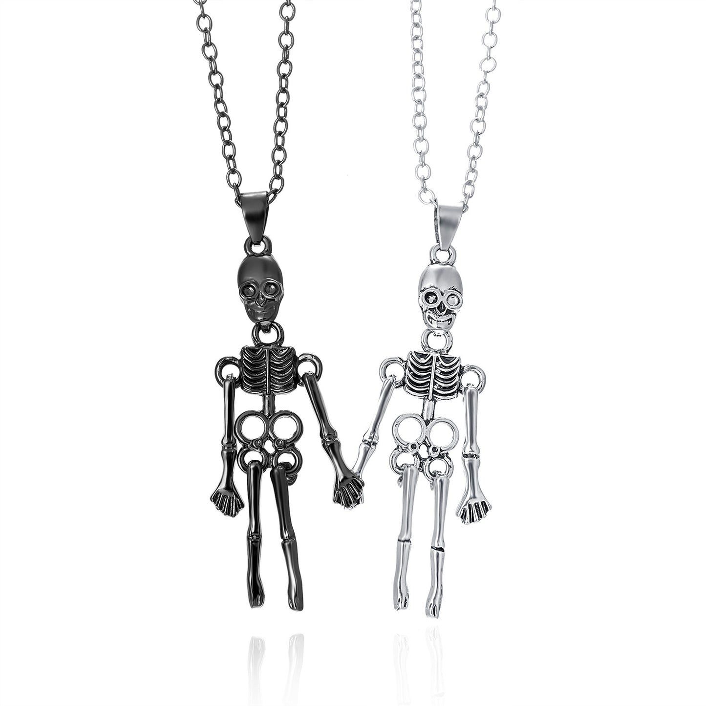 Love Heart Magnetic Hand Holding Bone Necklaces