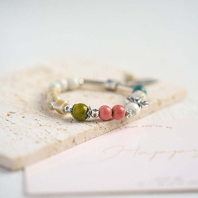 Ceramic Woven Chinese Style Fresh Ancient Beaded Bracelets