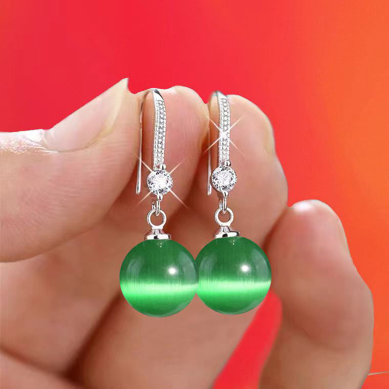 Yellow Red Blue Opal Ear Clip Female Zircon Delicate Earrings