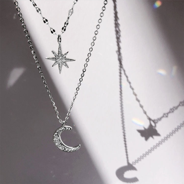 Asterism Moon Female Niche Clavicle Chain Design Sense Light Necklaces