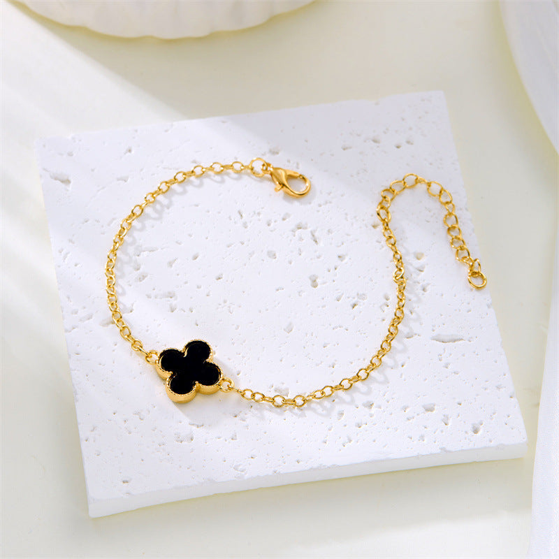 Four-leaf Clover Gold-plated Double-sided Fritillary Lucky Bracelets