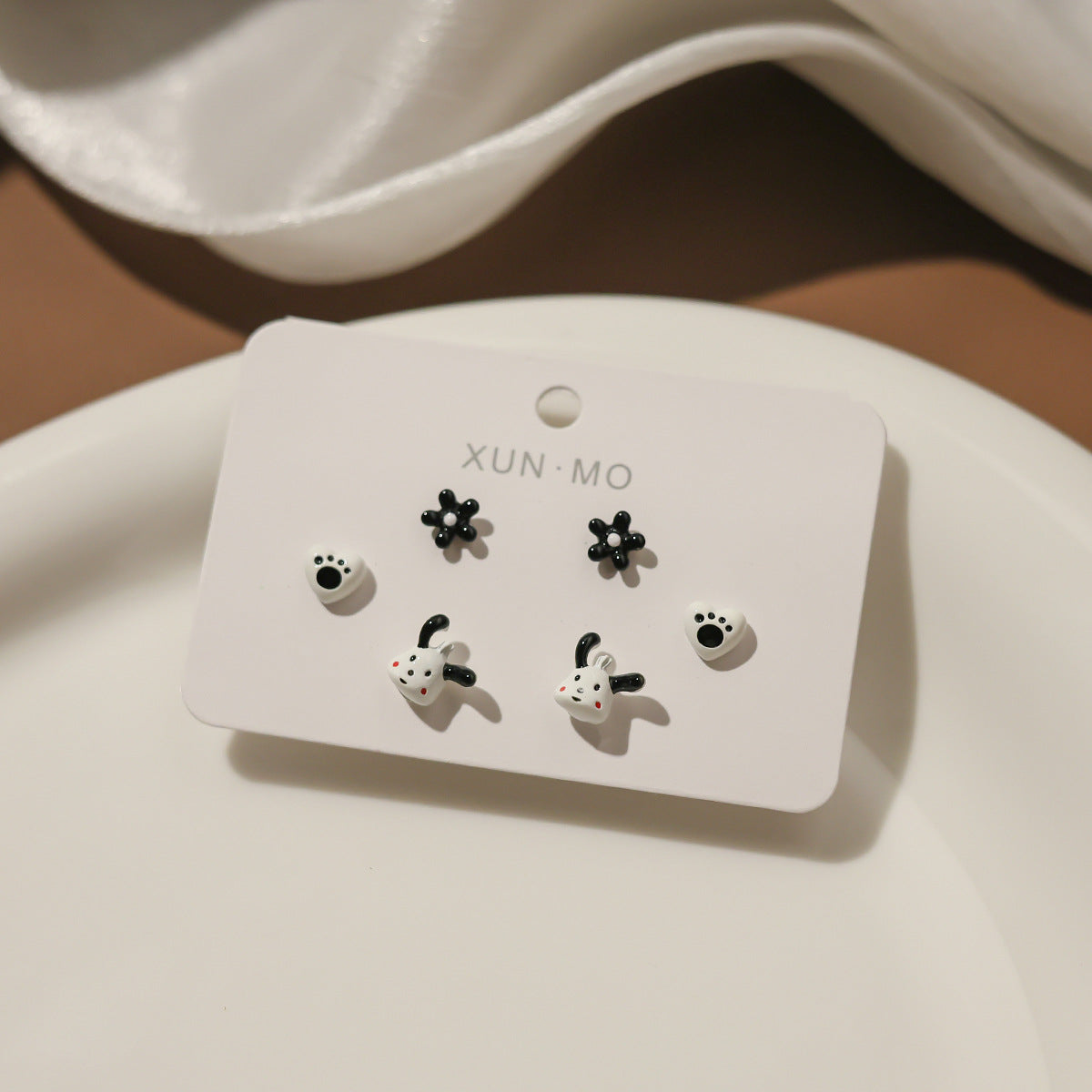Children's Cute Sier Female Personality Small Animal Earrings