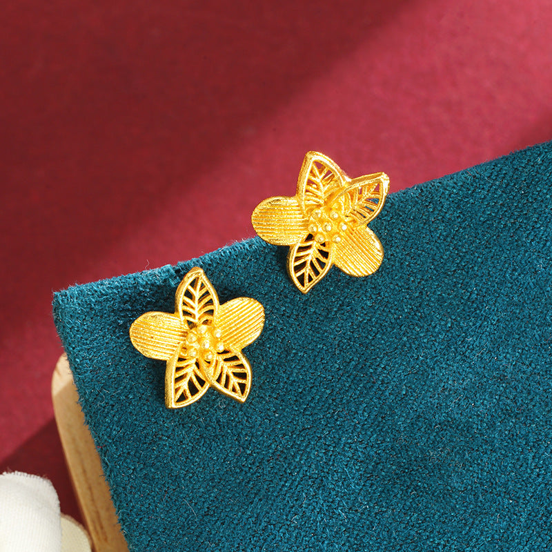 Women's Vietnam Placer Gold Flower High-grade Chinese Long-time Popular Earrings