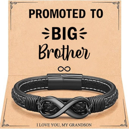 Men's Leather Stainless Steel Black Magnetic Bracelets
