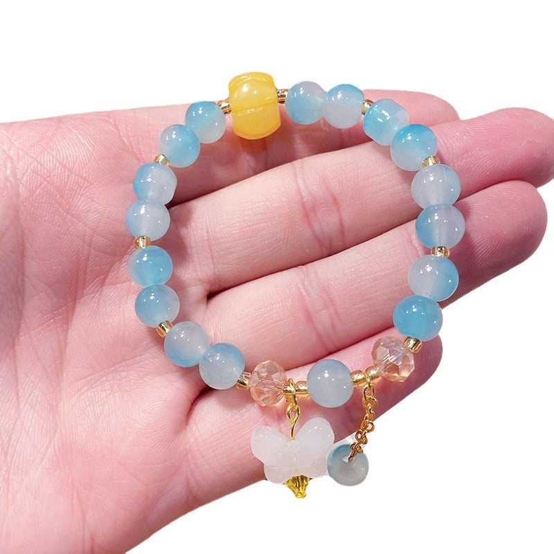 Children's Butterfly String Beads Cute Glaze Niche Bracelets