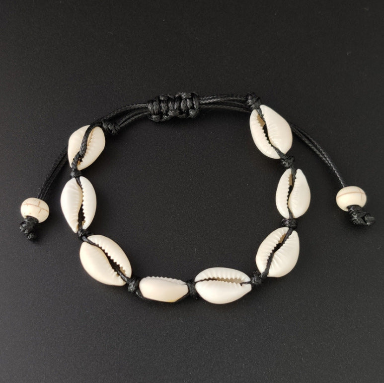 Black Flat Knot Shell Natural Hand Necklaces