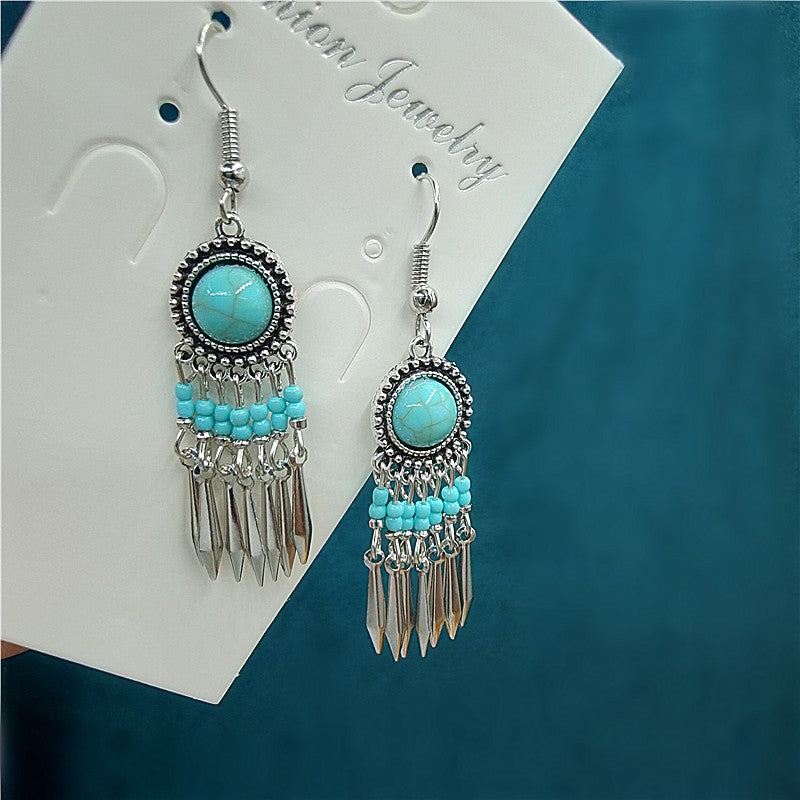 Ethnic Style Short Niche Color Eardrops Fimbrilla Rings