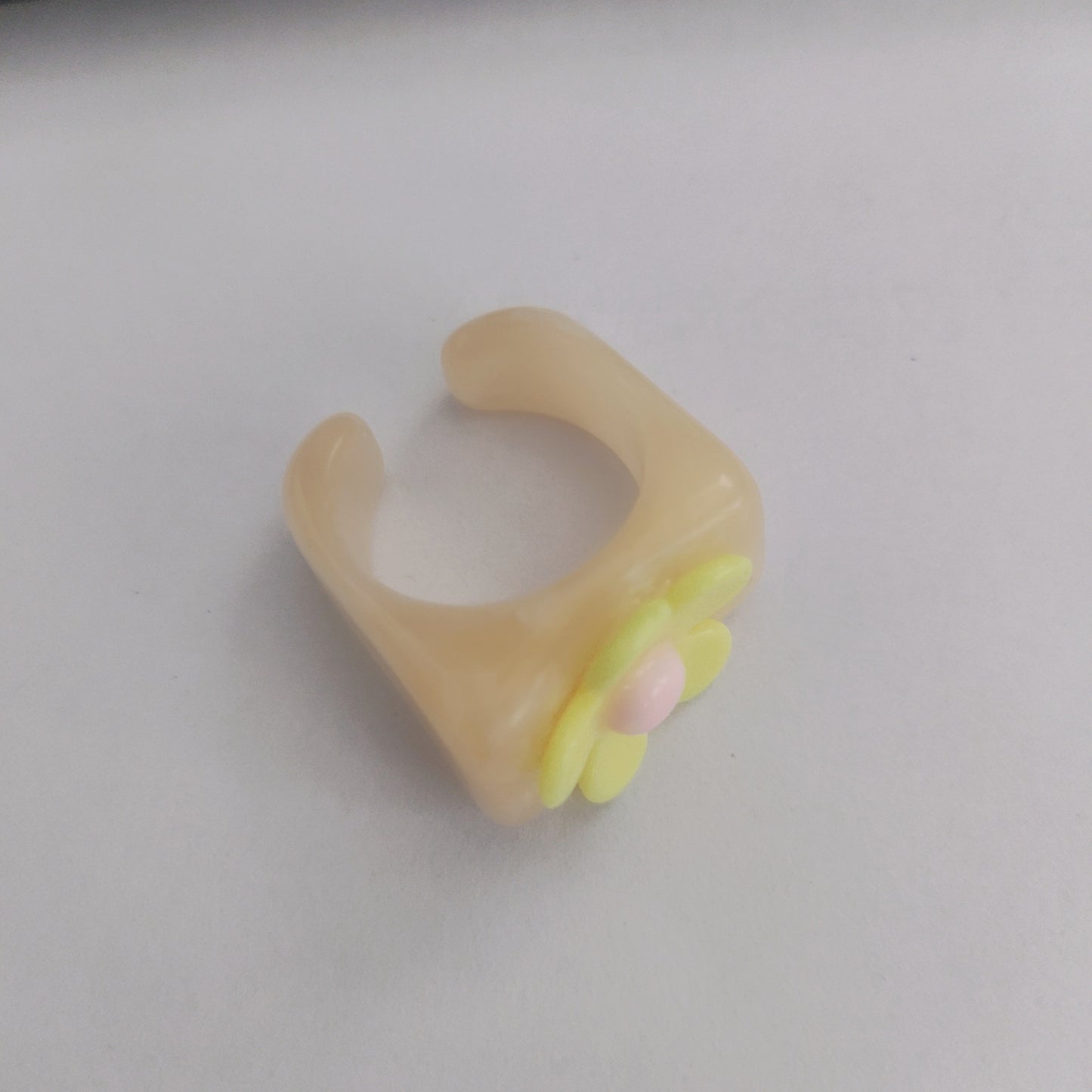 Candy Color Flower Temperament Design Resin Rings