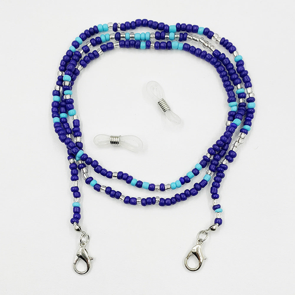Mask Lanyard Glass Beads Eyeglasses Chain Necklaces