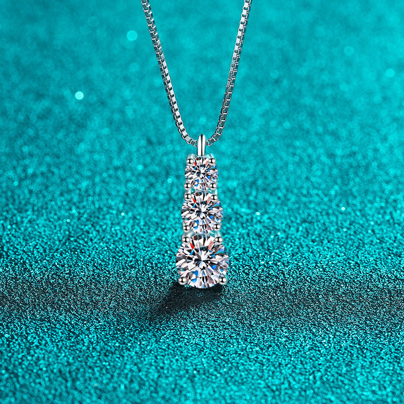 Gold Plated Sterling Sier Moissanite Clavicle Necklaces
