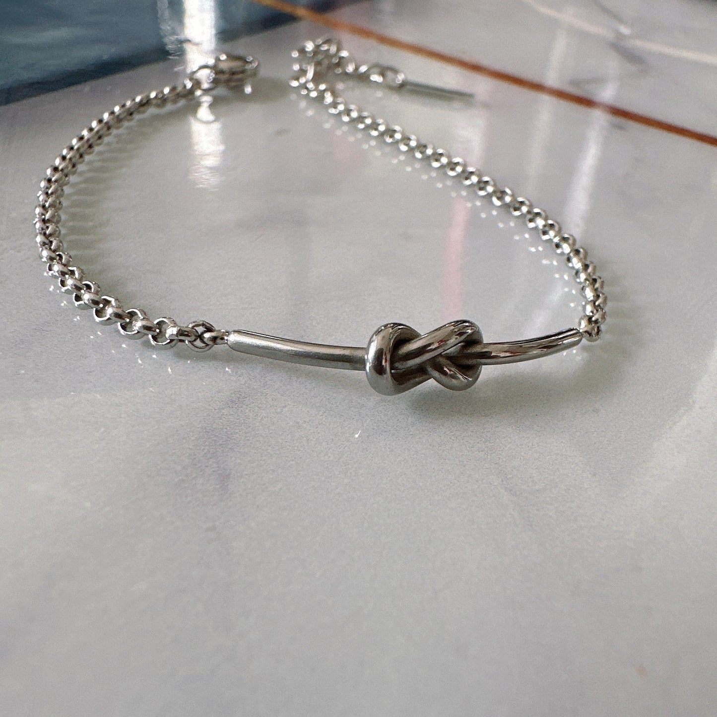 Women's Korean Titanium Steel Bends Hitches Chinese Knot Bracelets