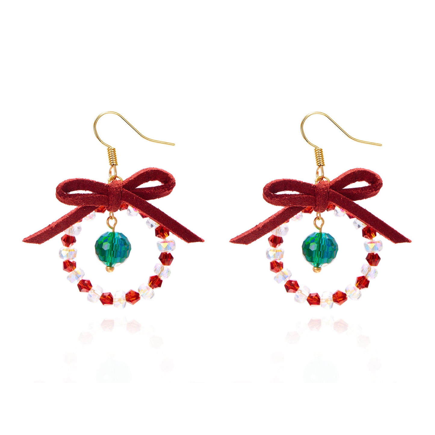 Christmas Accessories Bow Color Matching Female Earrings