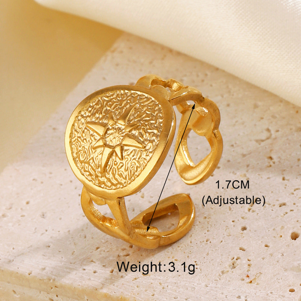 Stainless Steel Shaped Geometric Open Niche Design Rings