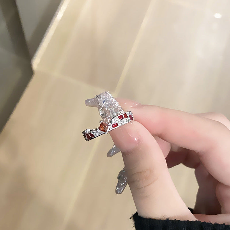 Diamond Zircon Female Exquisite Oval Sweet Rings