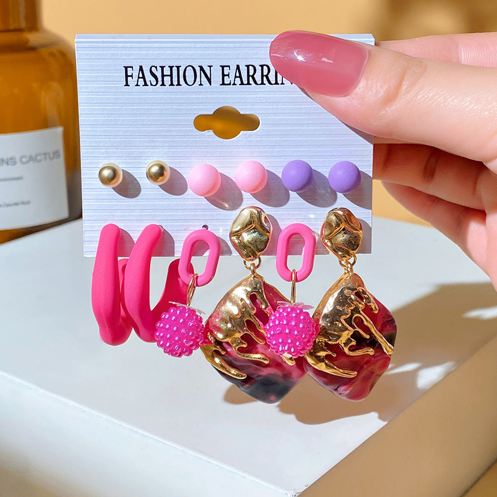 Female Niche High-grade Geometric Resin Light Earrings