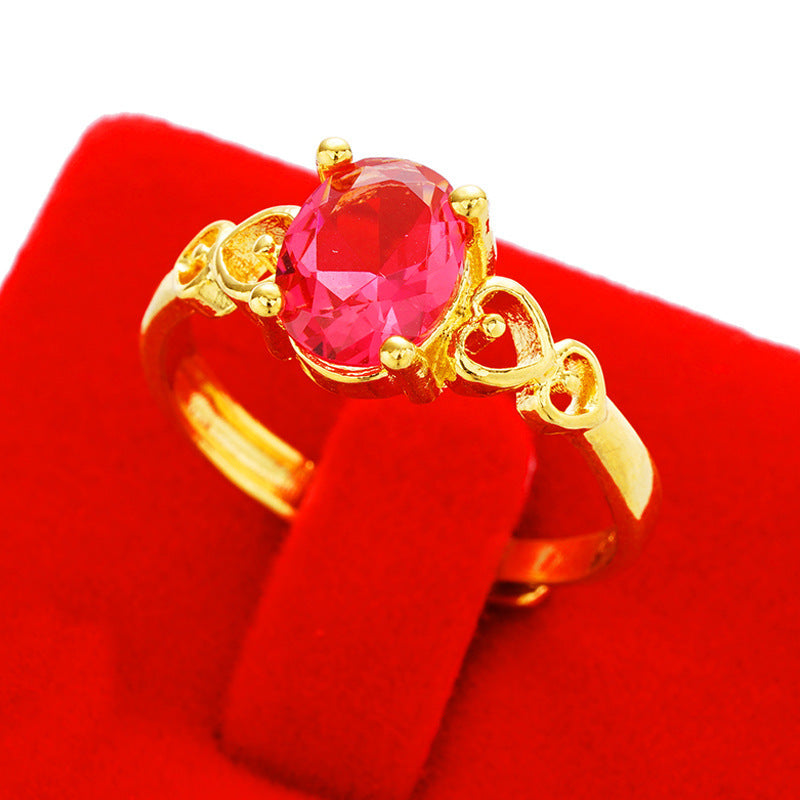 Women's Imitation Diamond Colored Gemstone No Color Rings