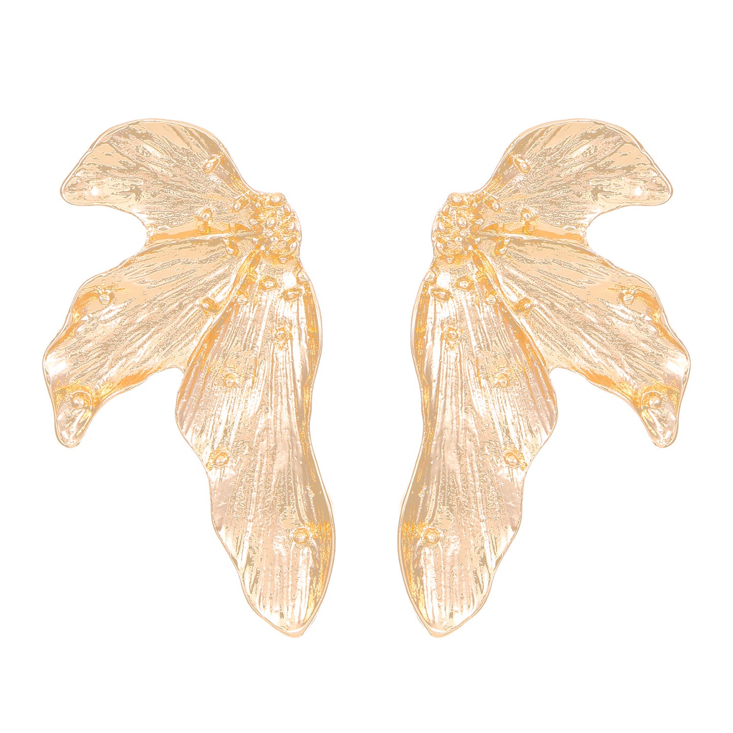 Women's Exaggerated Personalized Irregular Pleated Texture Leaf Rings