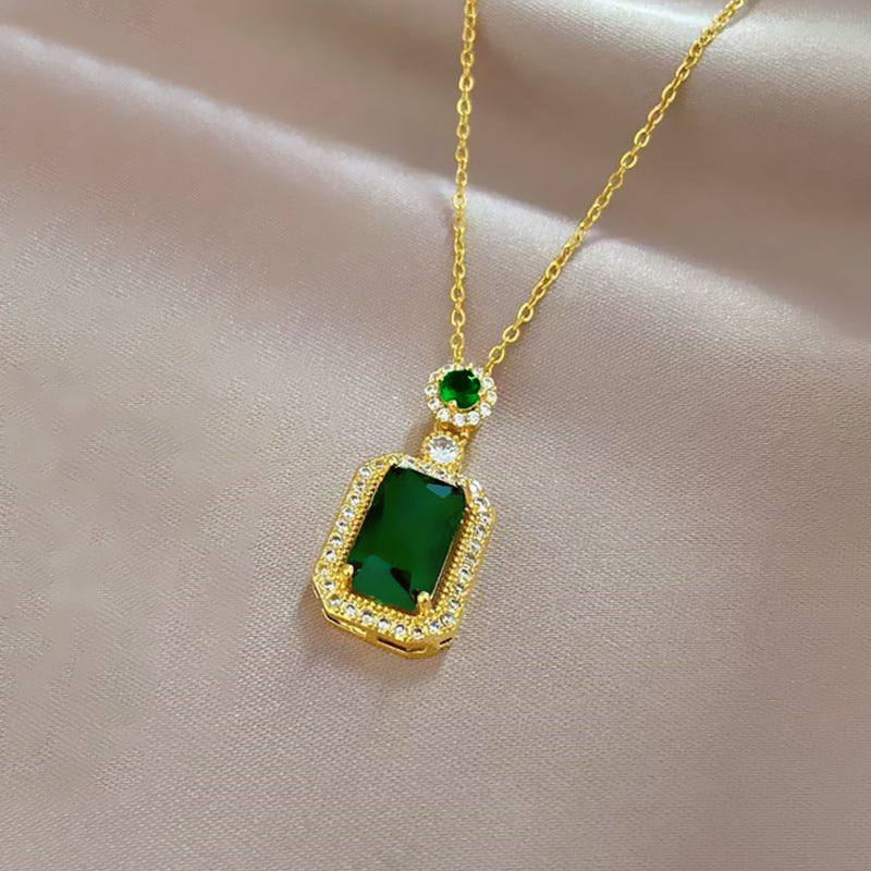 Women's Jewelry Special Interest Light Luxury Emerald Necklaces