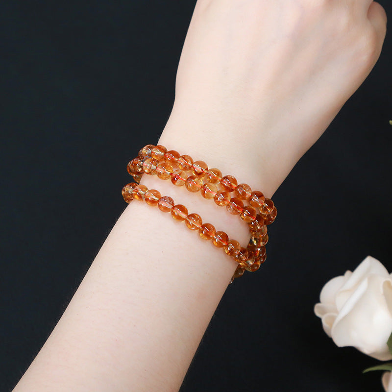 Jewelry Natural Citrine Fashion Round Beads Bracelets