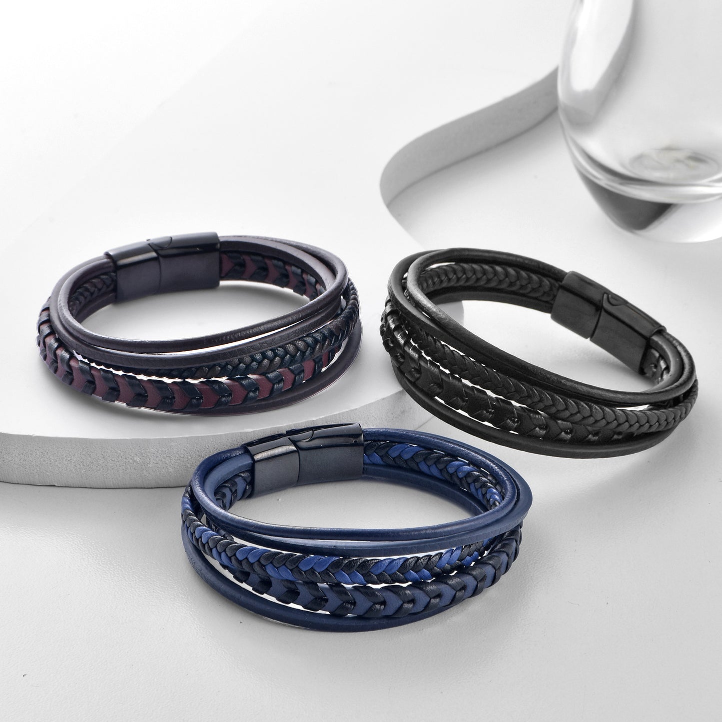 Men's Trendy Fashionable Man Classic Hand-woven Leather Bracelets
