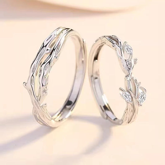 Women's & Men's Pair Fashion Creative Open Minority Simple Rings