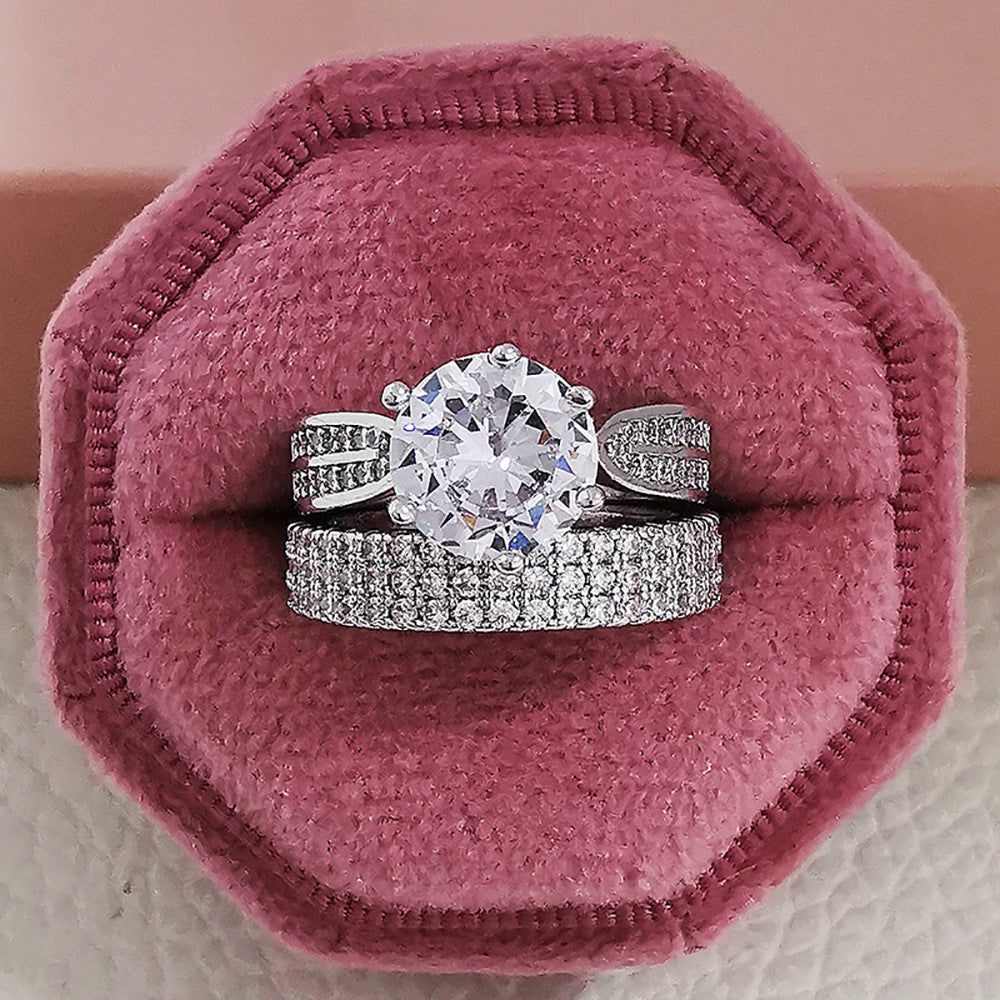 Women's Luxury Round Geometric Combined Design Advanced Rings