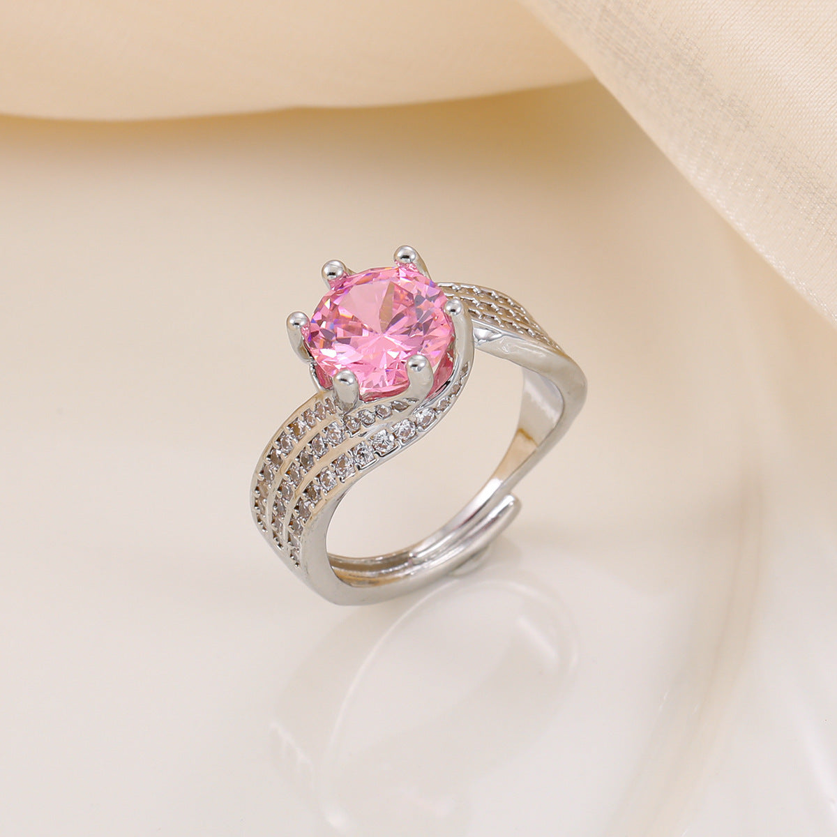 Imitation Moissanite Female Frame Zircon Wedding Ring
