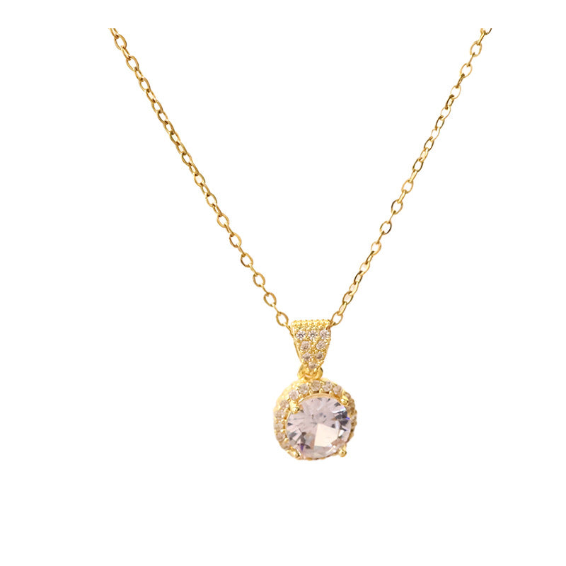 Women's Affordable Luxury Fashion Full Zircon Round Necklaces